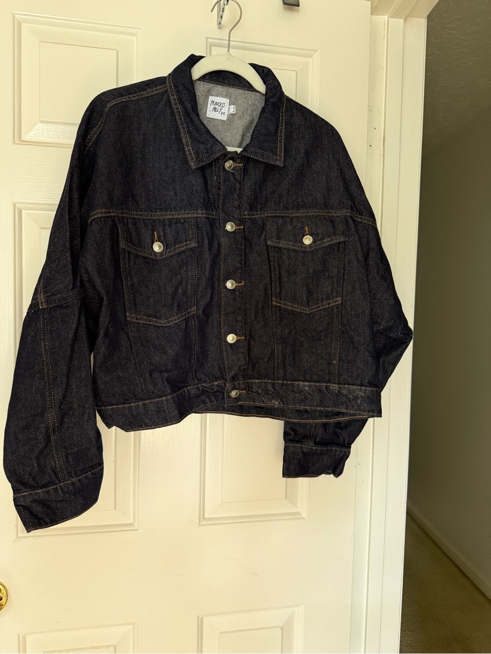 Princess Polly Black Denim Boxy Jacket